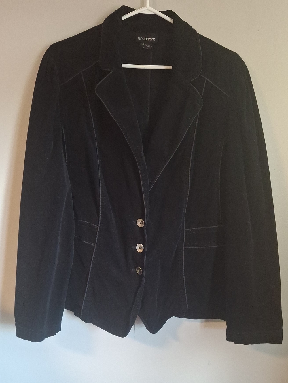 Lane Bryant Black Velvet Tailored Blazer
